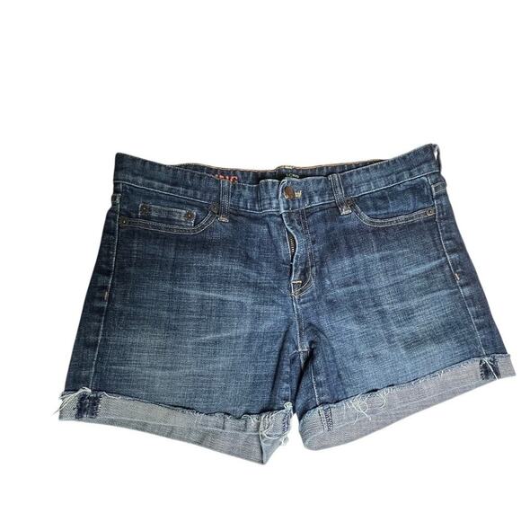 J.Crew Hipslung Denim Cutoff Shorts Women 6 Low Rise Raw Hem Distressed Blue - Picture 1 of 9